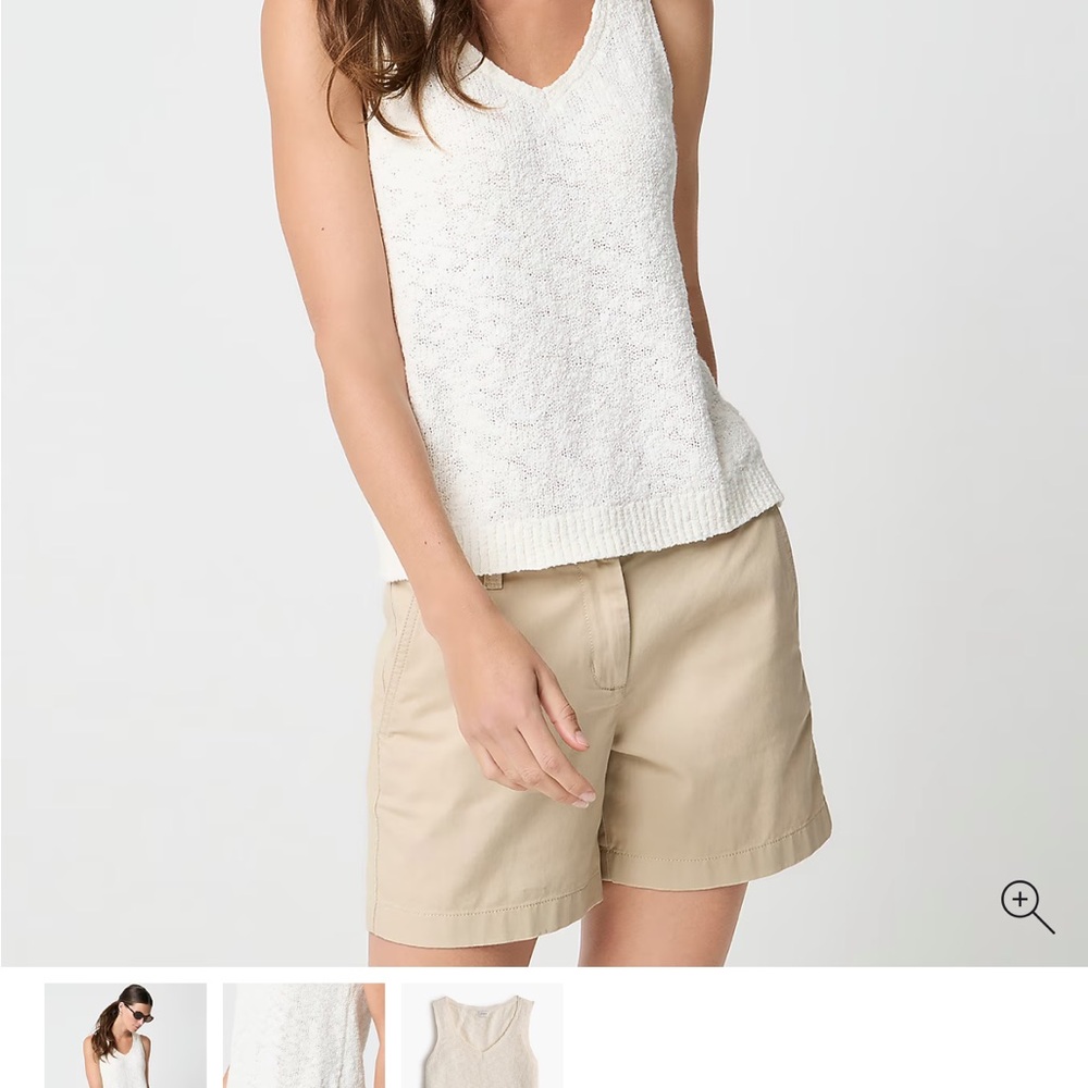 J. Crew Cream V-Neck Sleeveless Knit Tank